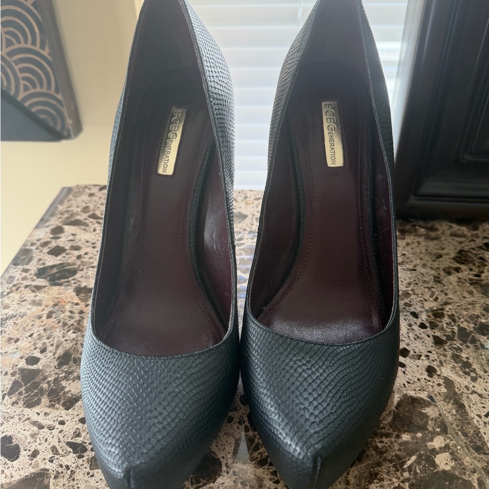 BCBGeneration Black Textured Heels Brand New!